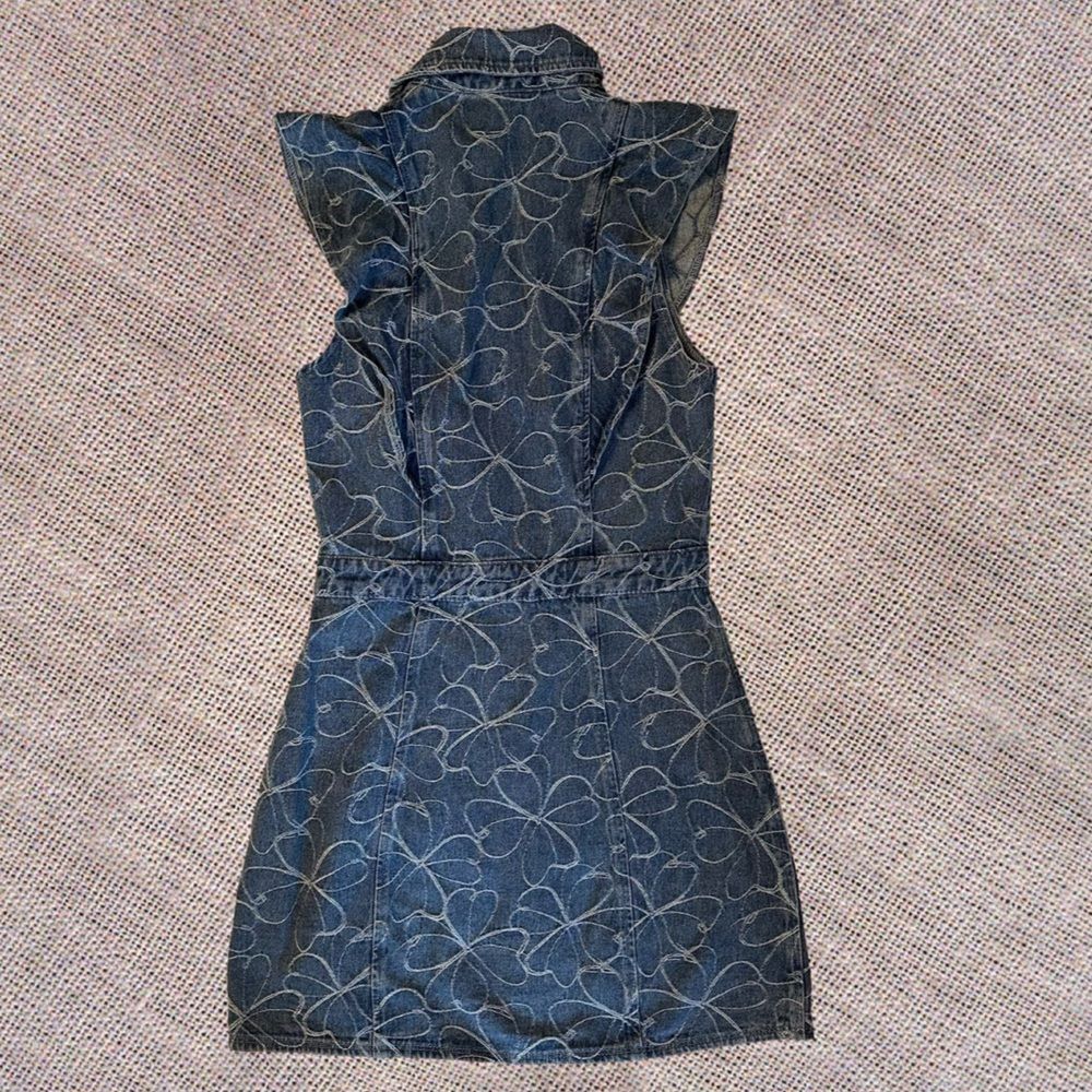 Ramy Brook Marlowe Floral-Embroidered Denim Mini Dress - Picture 5 of 14